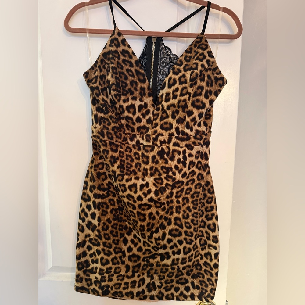 Emerald Sundae Animal Print Dress- Size lrg